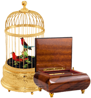 オルゴールシンギングバード、シリンダー式オルゴールの画像