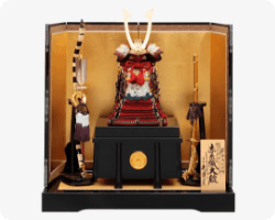 五月人形 早乙女幸隆作 鎧平飾り 鎧飾り 久月 正絹赤糸縅大鎧 鎌倉時代