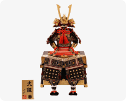 五月人形 平安住一水作 鎧飾り 大鎧 金小札朱赤糸縅